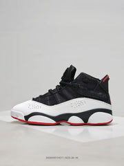 Jordan 6 Rings Black White Red Sneakers