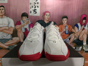 Nike White and Red Basketball Sneakers