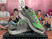 Nike Neon Green and Silver Sneakers