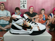 Nike White Black Gold Basketball Sneakers