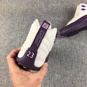 Jordan Air Jordan 12 Retro White and Deep Purple Sneakers