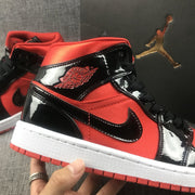 Jordan Air Jordan 1 Mid Red Black Patent Sneakers BQ6472-600