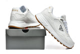 Prada White Low-Top Sneakers with Gum Sole