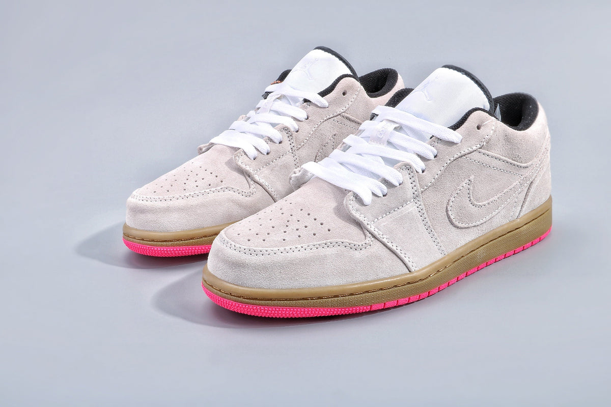 Jordan 1 Low Sneakers Gray Pink Gum Sole