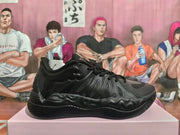Black Basketball Sneakers with Sculpted Sole