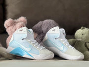 Nike HD2008 Kids High-Top Sneakers in White and Blue