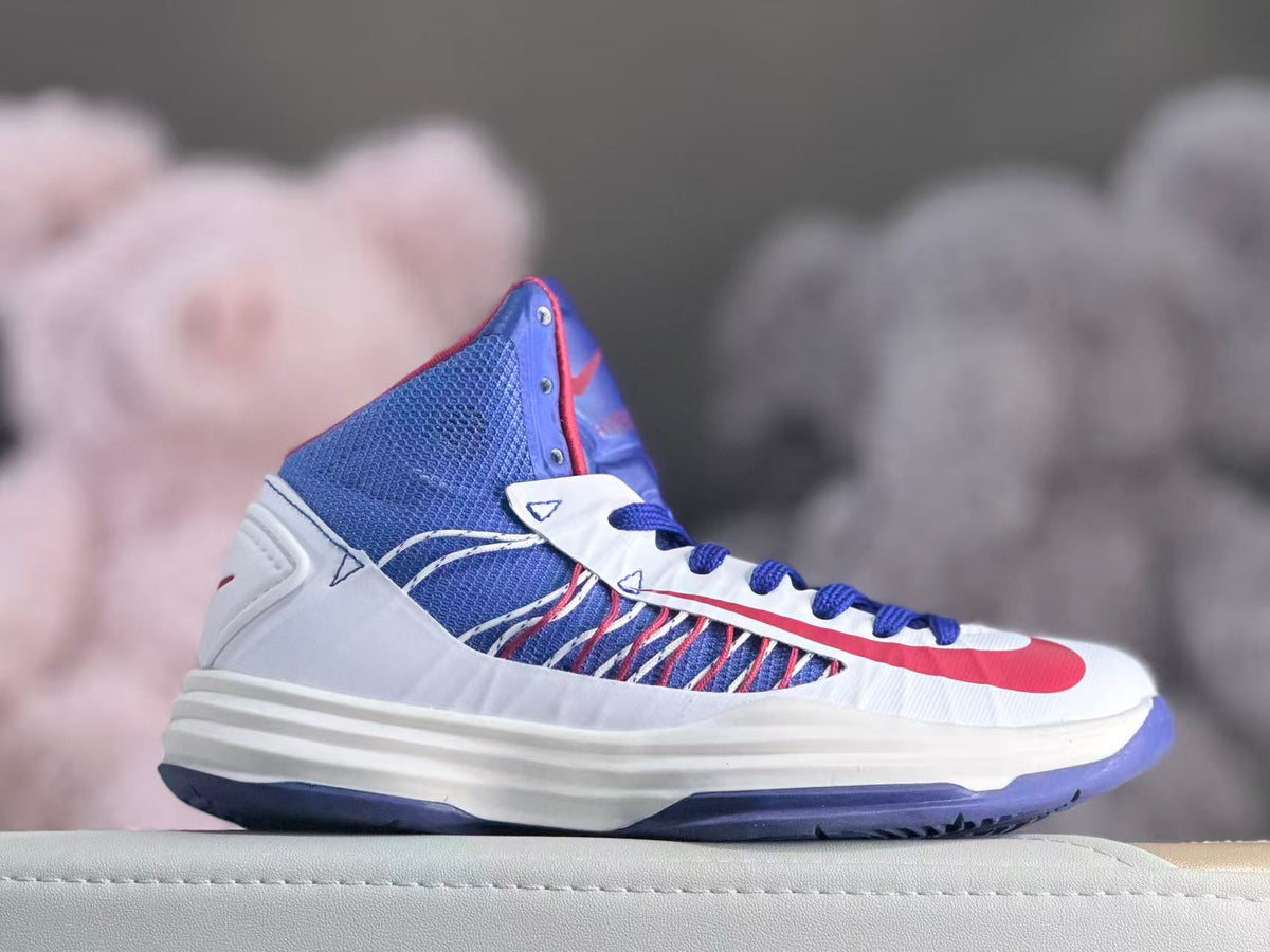 Nike HD2012 Kids High-Top Basketball Shoes White Blue Red