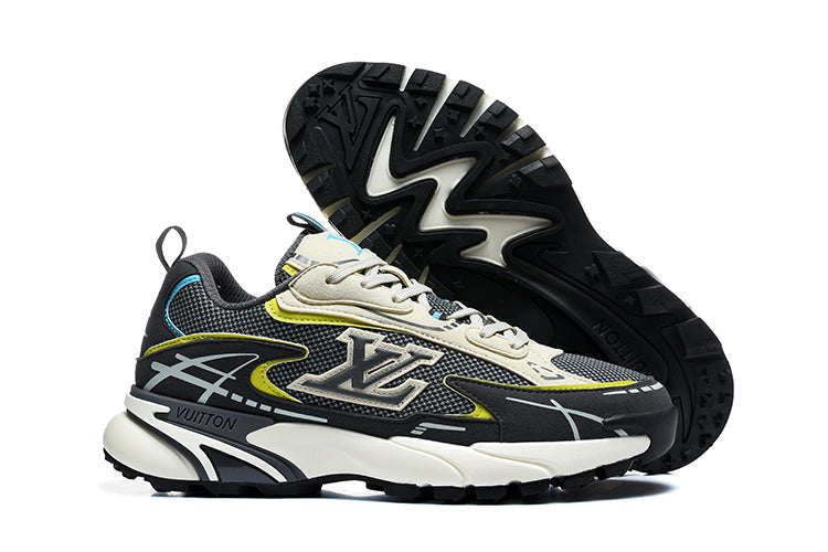 Louis Vuitton Black and Grey Chunky Sneakers with Blue Accents