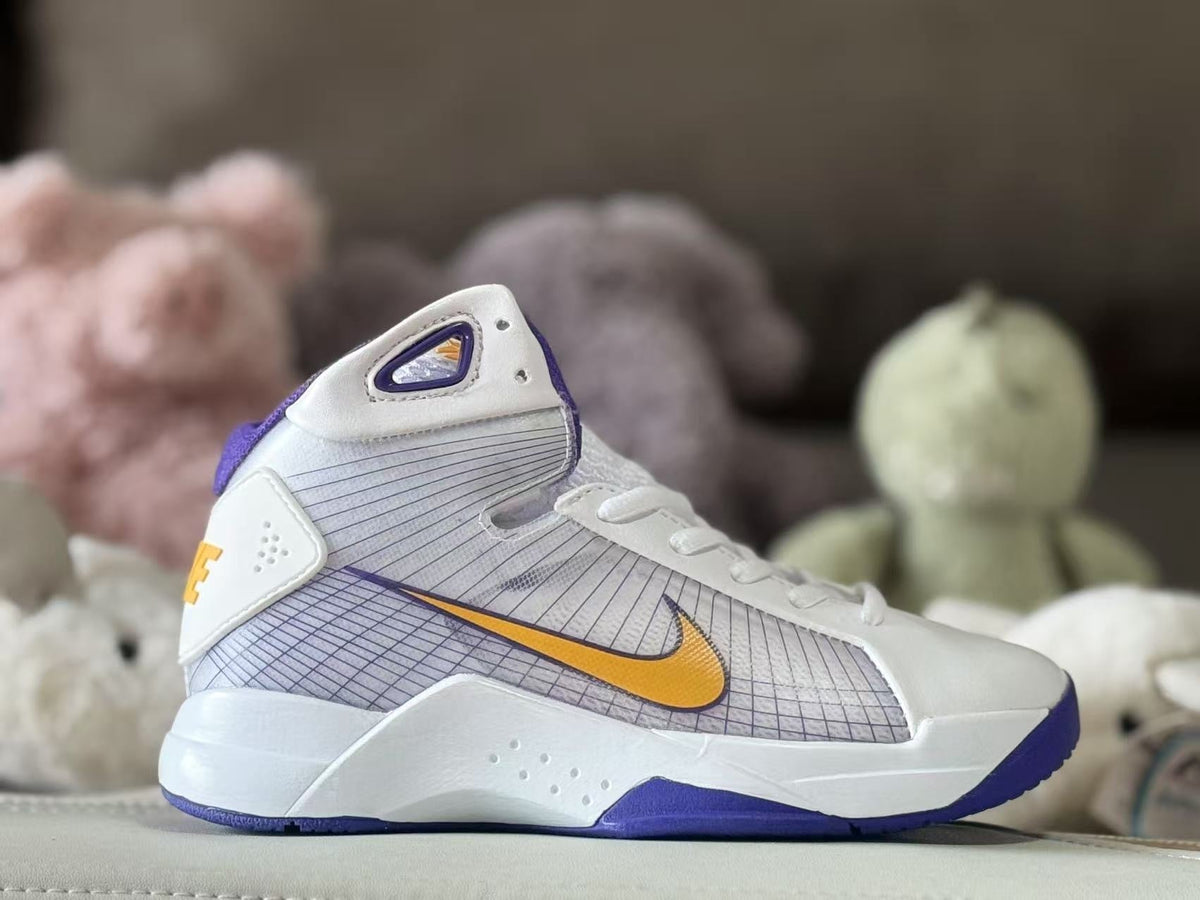 Nike HD2008 Kids High-Top Sneakers White Purple Gold