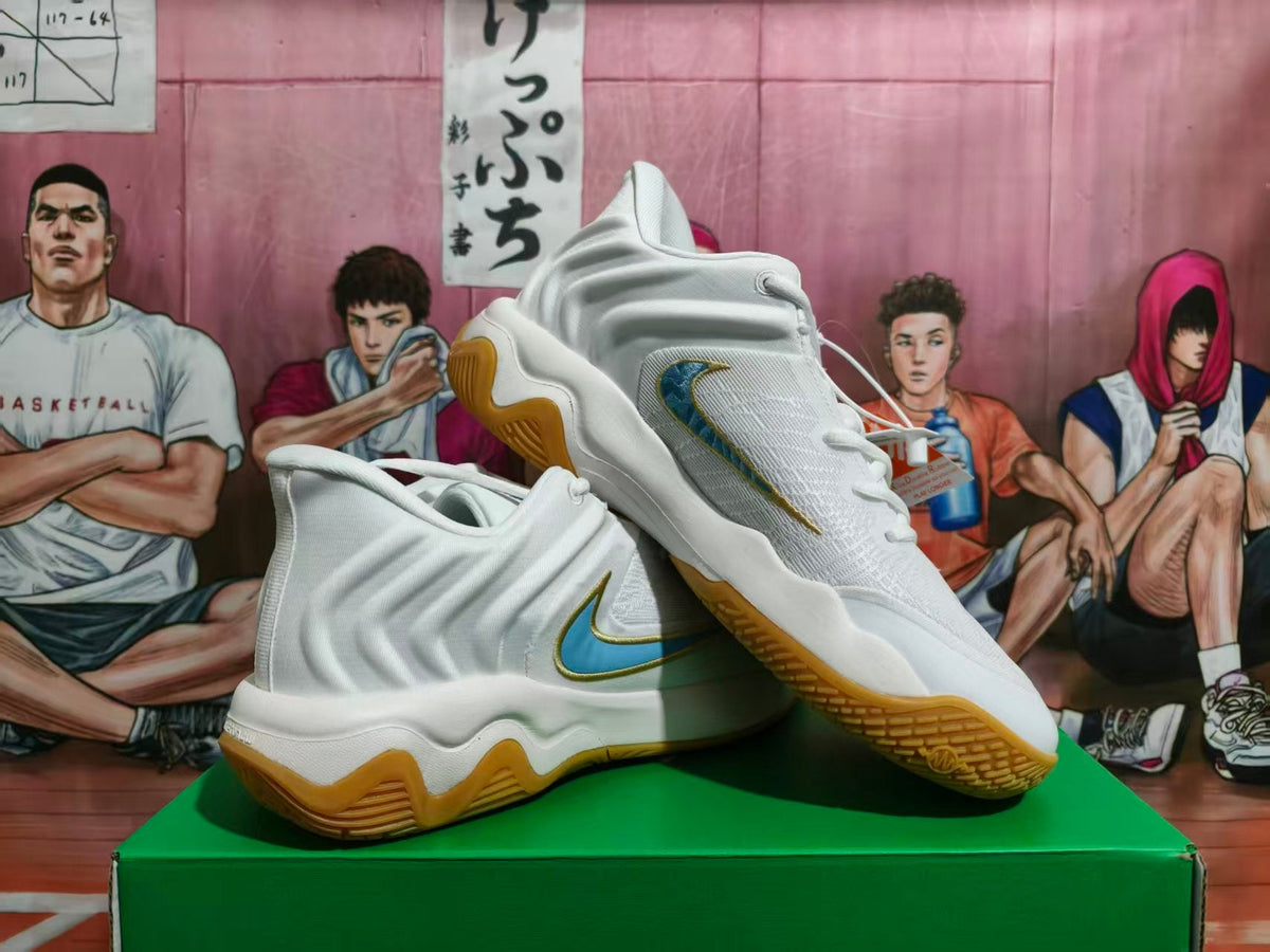 Nike Basketball Shoes White Blue Gum Sole