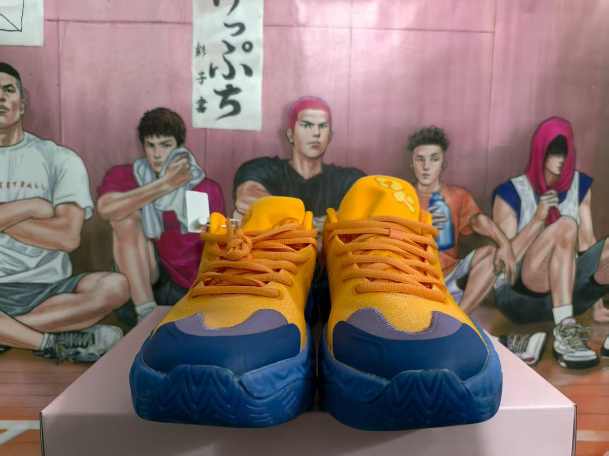 Yellow and Blue Basketball Sneakers