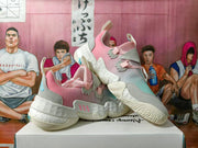 Adidas Pink and Grey Basketball Sneakers