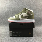 Jordan Air Jordan 1 Mid Olive White Pink Sneakers