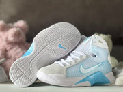 Nike HD2008 Kids High-Top Sneakers in White and Blue