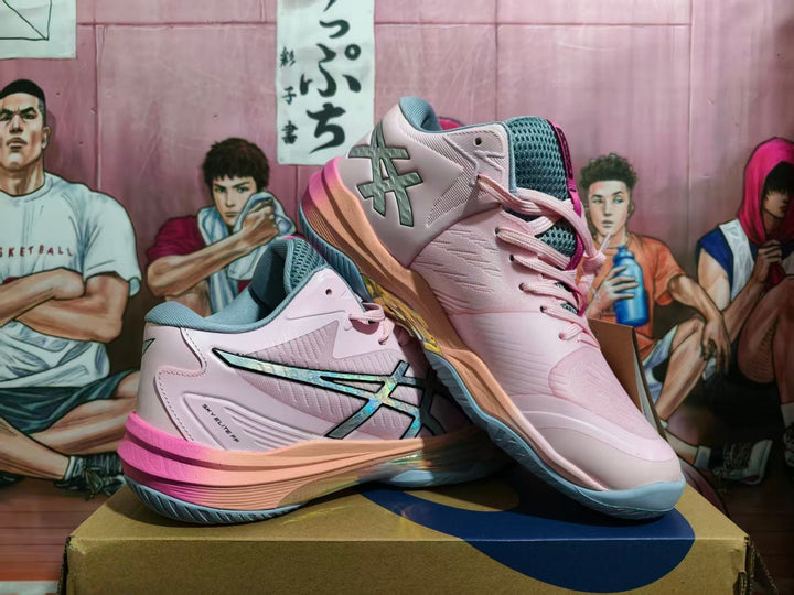 ASICS Sky Elite FF 3 Volleyball Shoes Pink Gray