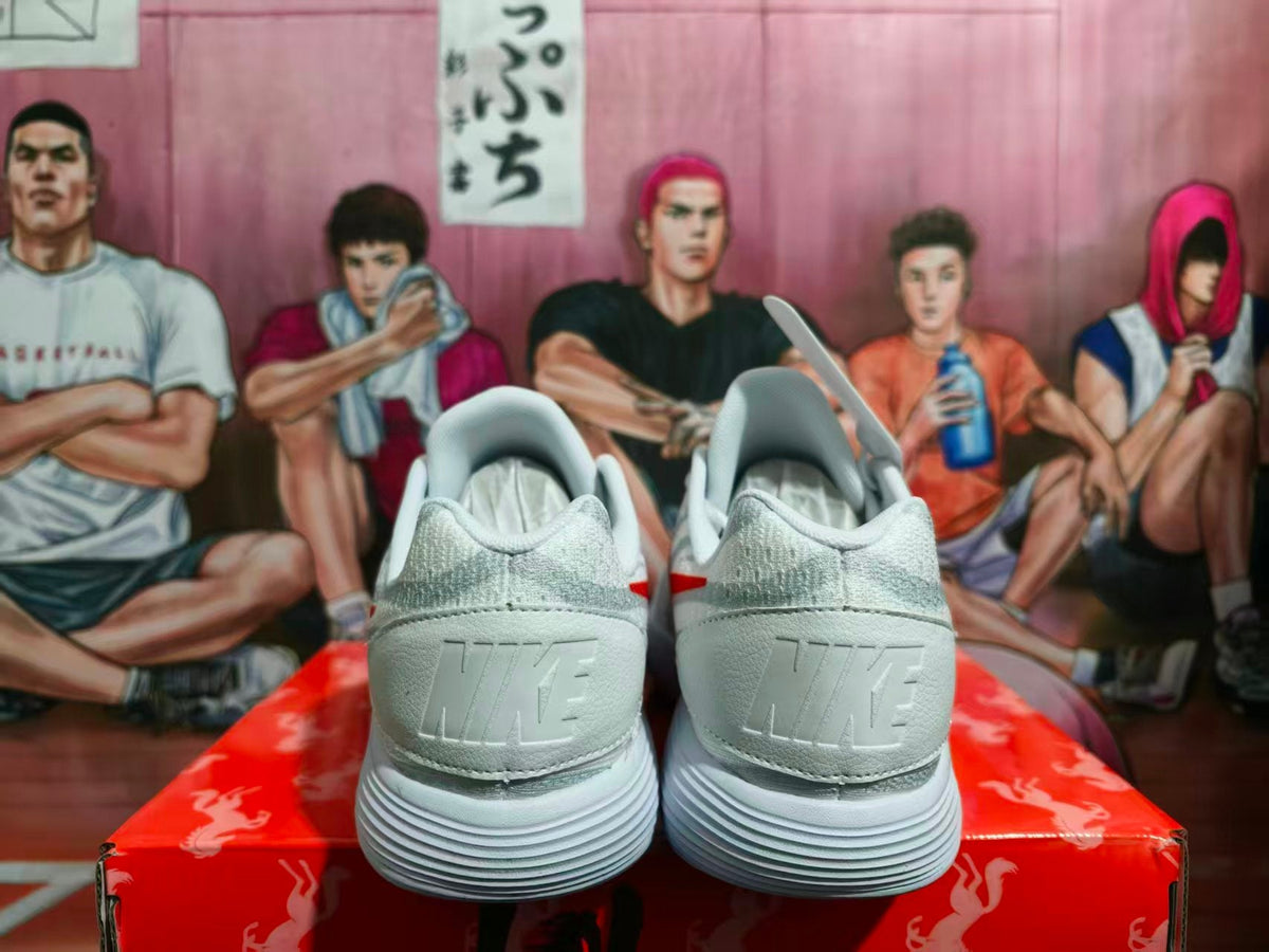 Nike Anime Graphic Sneakers White with Red Swoosh
