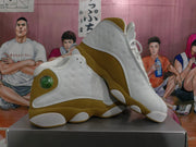 Jordan White and Wheat High-Top Basketball Sneakers