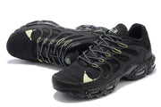 Nike Air Max Plus Black Sneakers with Lime Accents